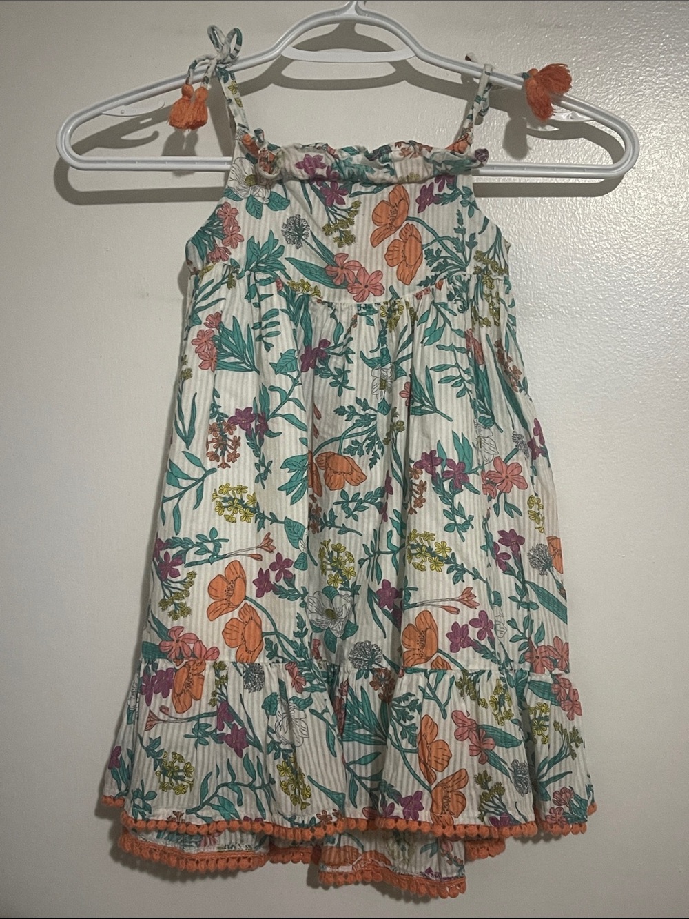 💕💰Cynthia Rowley Girls' Floral Sundress in Orange, Teal & Pink
